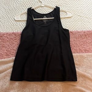 athletic rubbed black tank top
